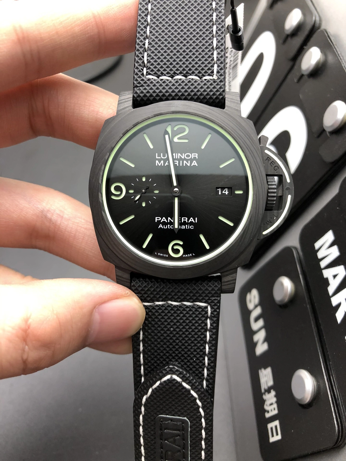 CBD Factory Panerai Luminor Marina 44mm Black Dial Luminous Arabic Numerals Black Sportech Strap Smooth Bezel(PAM01118) 1:1 Super Clone – DDP.9010 Movement SportInspired 377